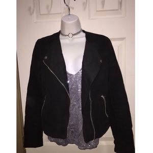 Suede moto jacket